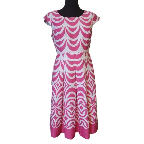 Talbots Pink Cap Sleeve Cotton Dress Size 2 - Picture 2 of 6